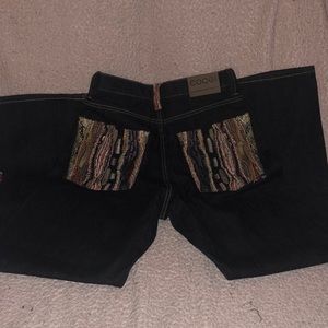 Coogi embroidered dark wash blue jeans rare